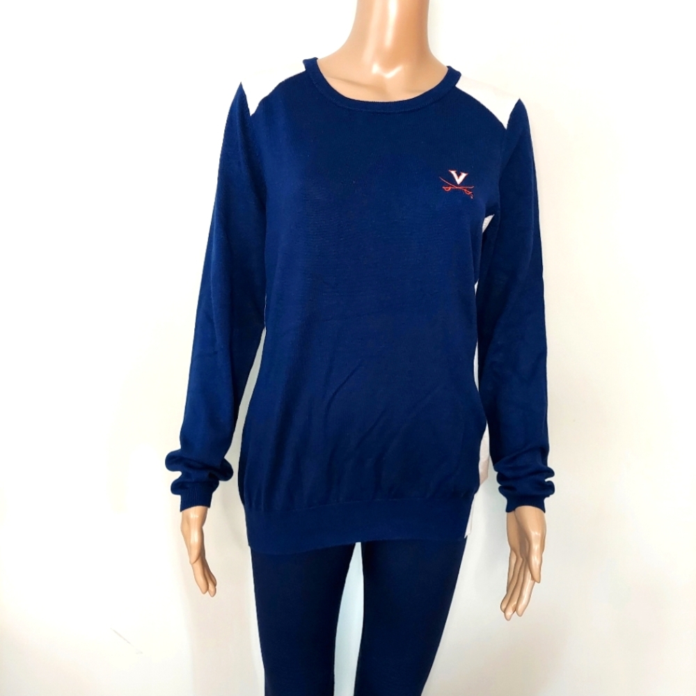 Virginia Cavaliers Womens Sweater Size XL Stretchy Blue Campus Specialties New